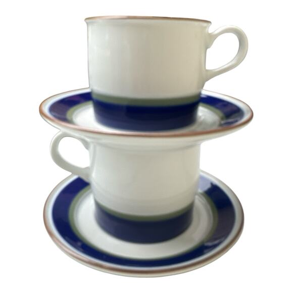 Porsgrund Norway Saga Hand Painted Coffee Cup & Saucer Mint‎ Condition Lot Of 2 - Picture 6 of 11